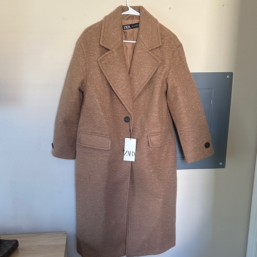 Zara Women's Brown Sherpa Coat